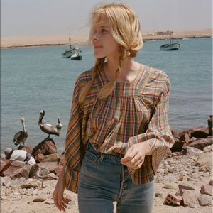 Dôen Plaid Capo Top, NWT XS